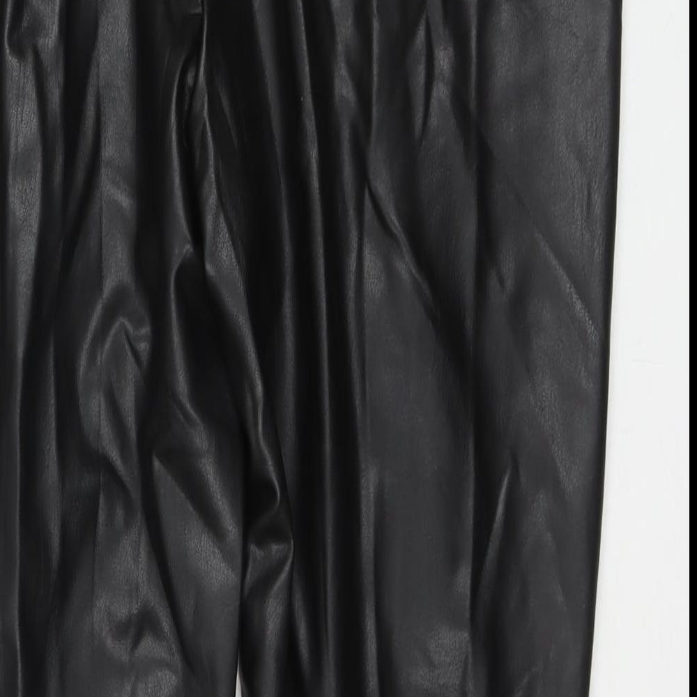 Marks and Spencer Womens Black Polyester Pedal Pusher Trousers Size 20 L27 in Regular Zip