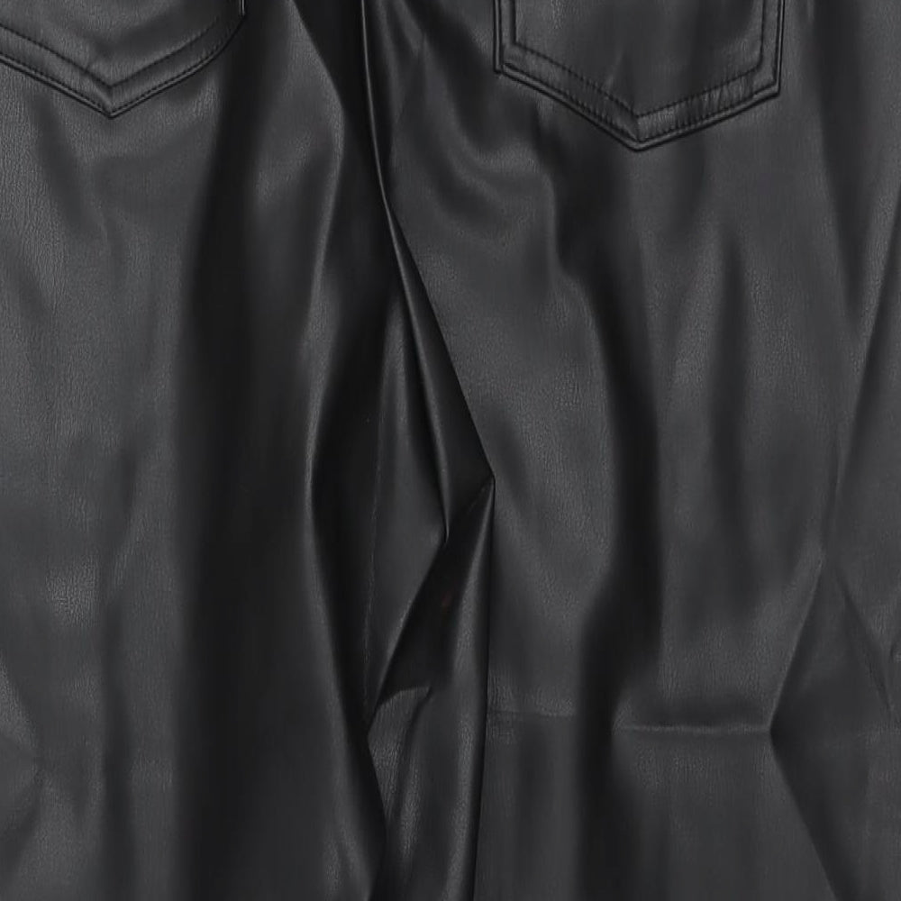 Marks and Spencer Womens Black Polyester Cropped Trousers Size 20 L22 in Regular Zip