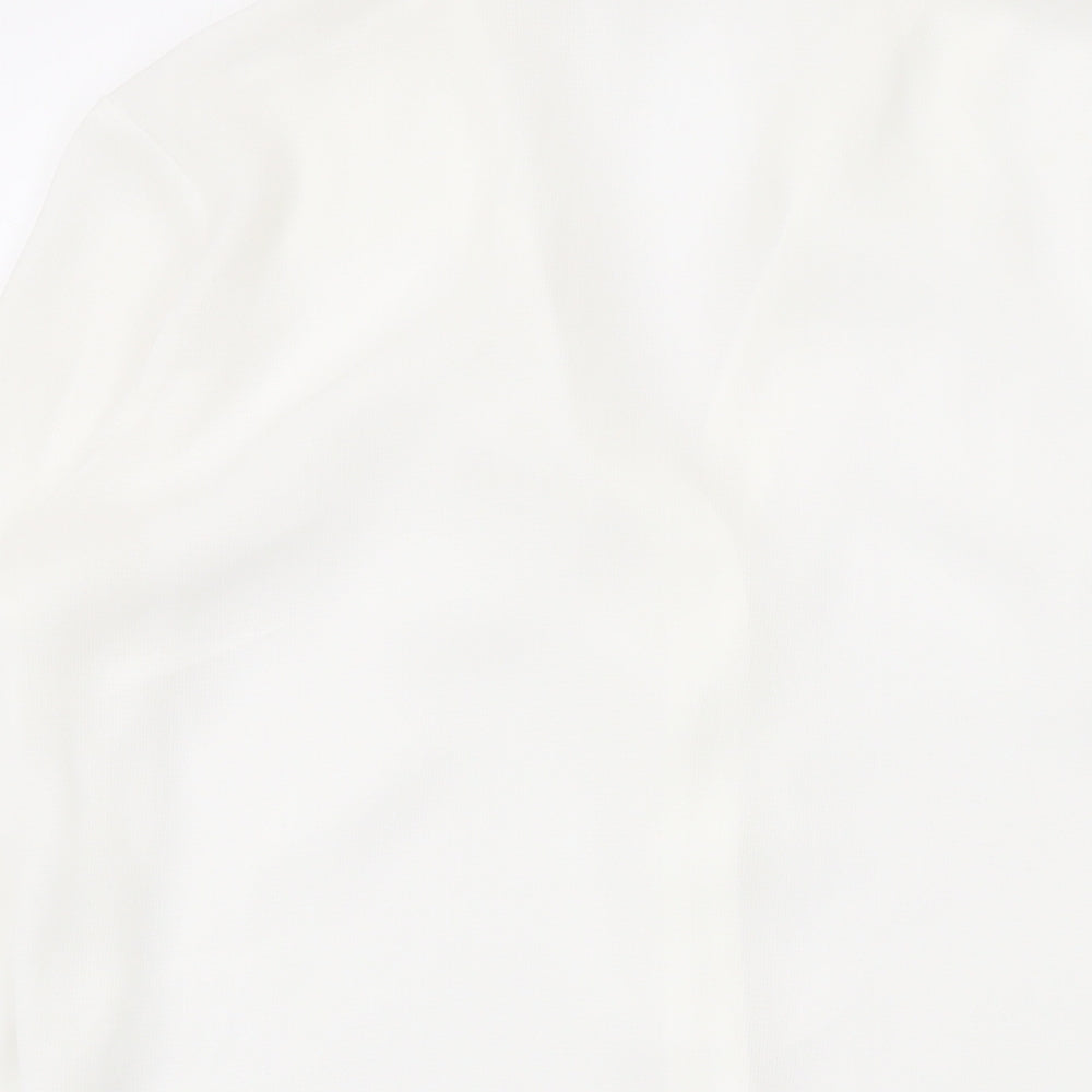 Marks and Spencer Womens White Polyester Basic Button-Up Size 8 Collared