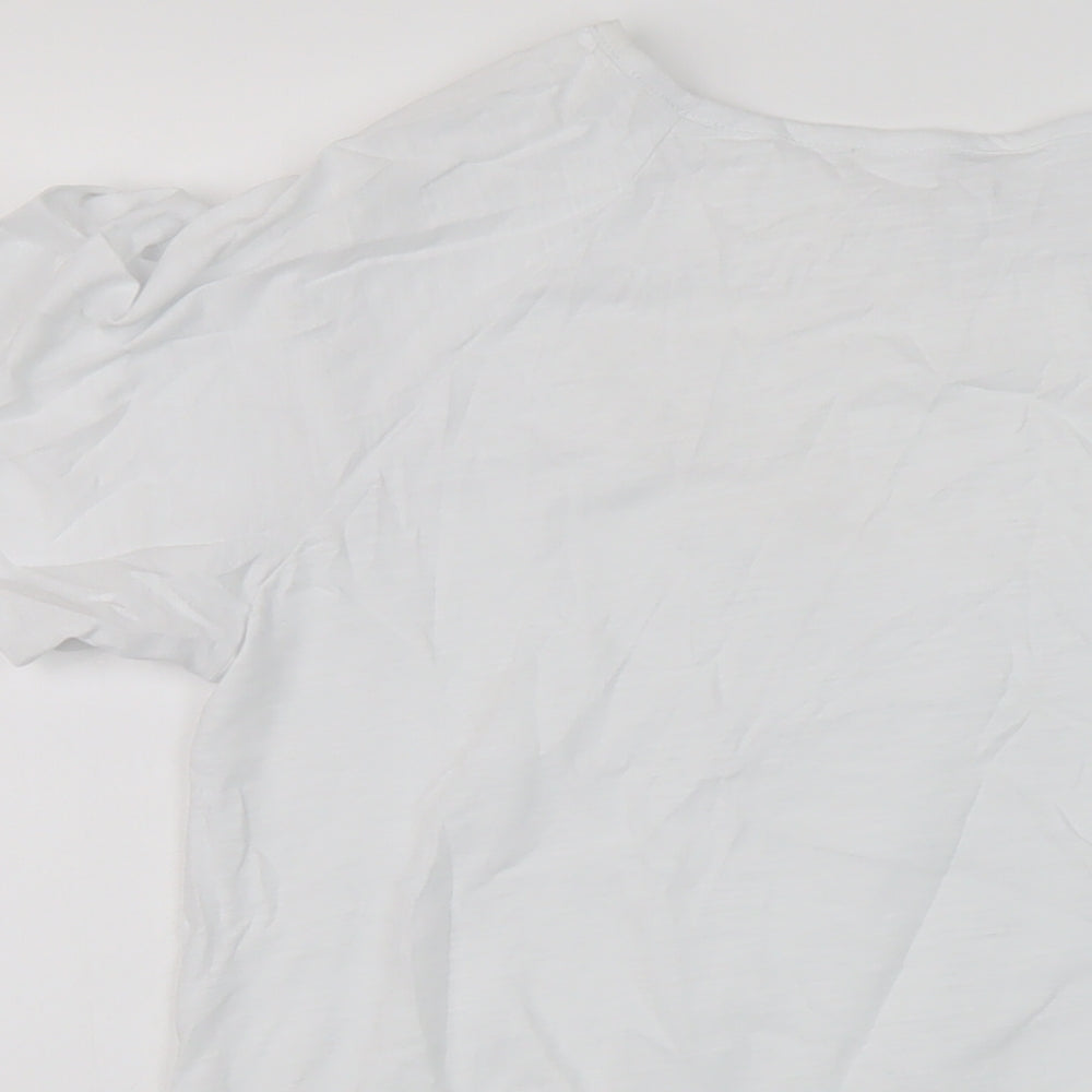 NEXT Womens White Cotton Basic T-Shirt Size 12 Round Neck