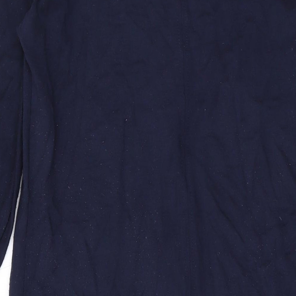 Jaeger Womens Blue Viscose A-Line Size S V-Neck Zip