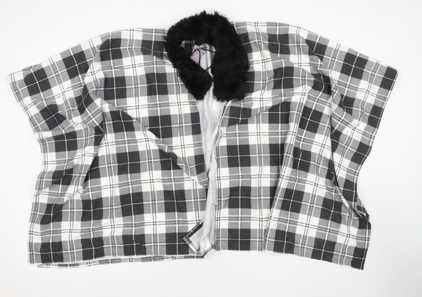 Charmine Womens Black Check Polyester Shawl/Wrap