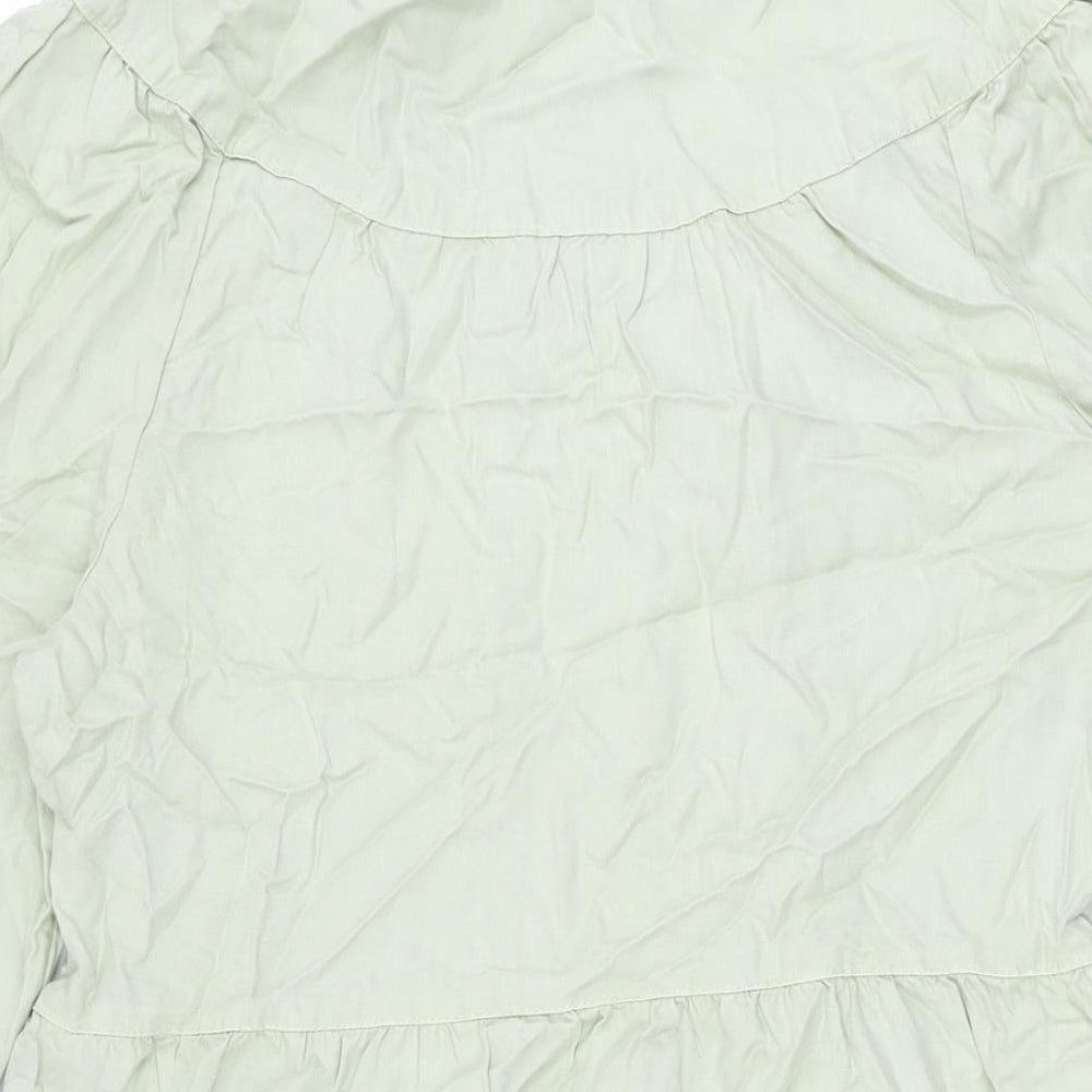 Marks and Spencer Womens Green Lyocell Shift Size 12 V-Neck Pullover