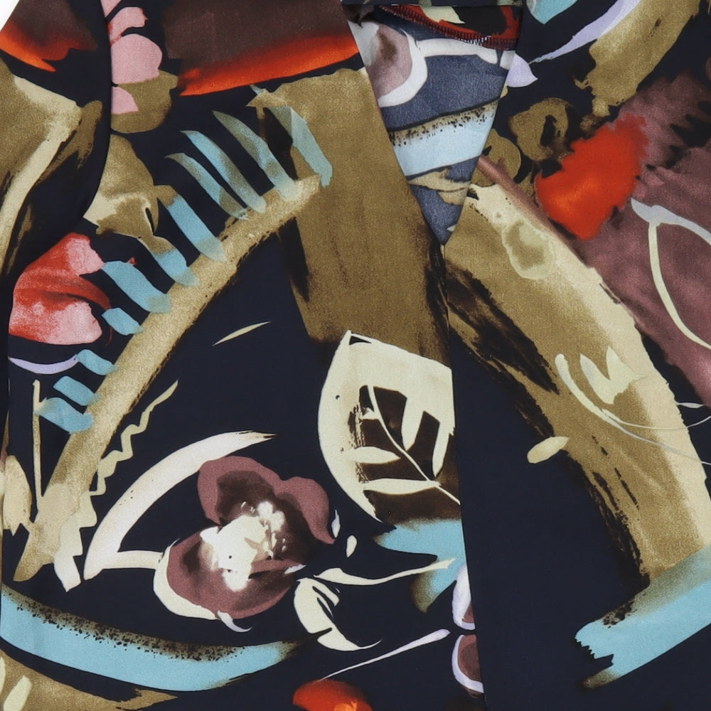 Marks and Spencer Womens Multicoloured Geometric Polyester A-Line Size 12 Round Neck Pullover