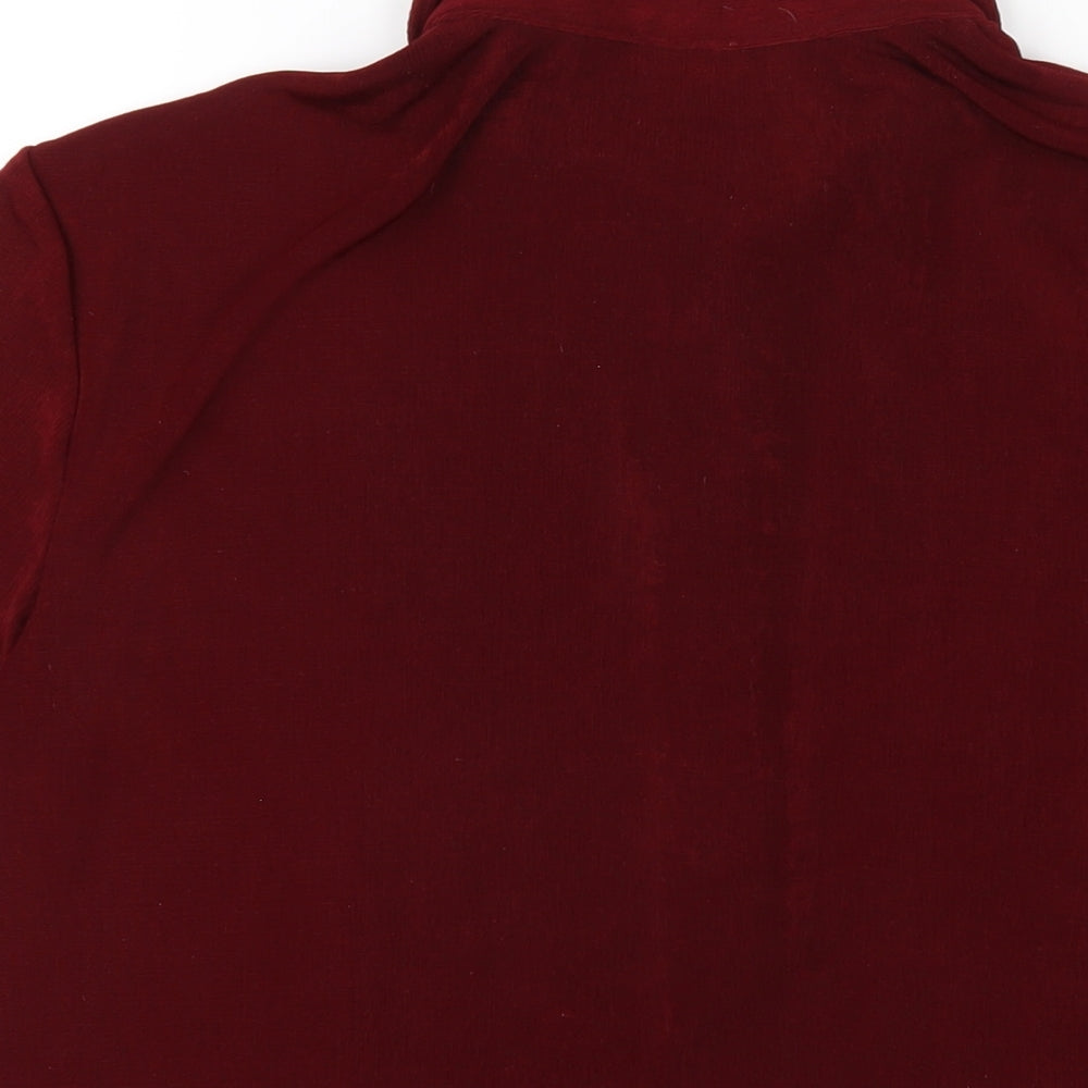 Together Womens Red Polyester Basic Polo Size 16 Collared