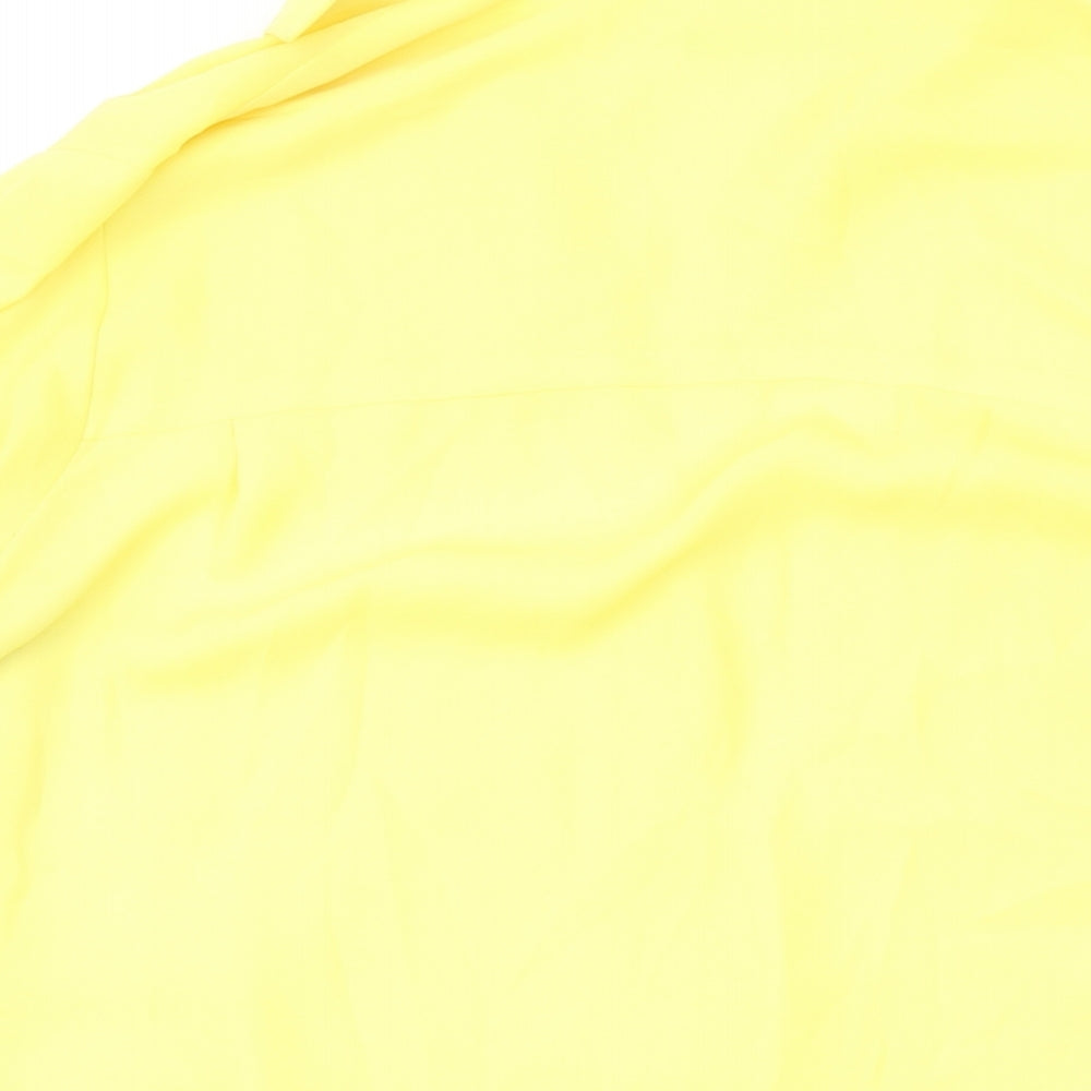 Marks and Spencer Womens Yellow Polyester Basic Button-Up Size 12 Collared