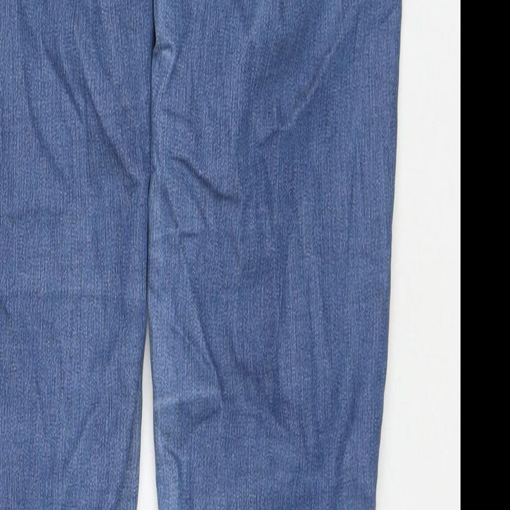 Vessline Womens Blue Cotton Straight Jeans Size M L31 in Regular Zip - Embraided Detail