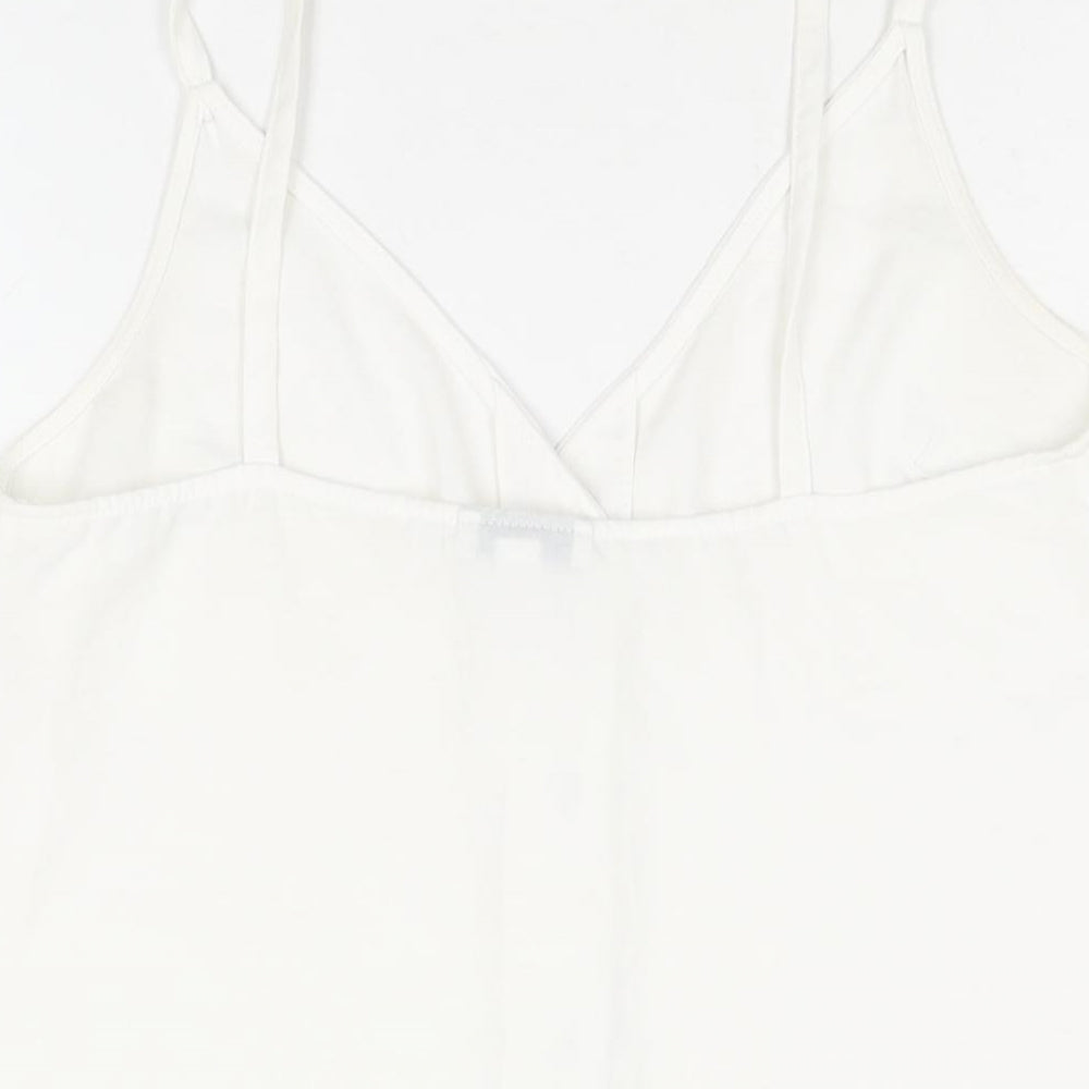 Topshop Womens White Polyester Camisole Blouse Size 12 V-Neck