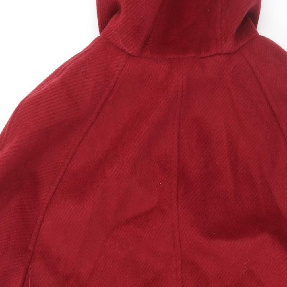 Marks and Spencer Womens Red Parka Coat Size 14 Zip - Hooded