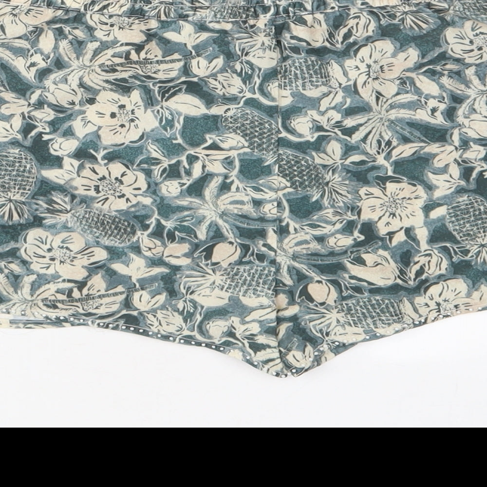 Scotch R'Belle Girls Green Floral Viscose Bermuda Shorts Size 12 Years Regular Drawstring