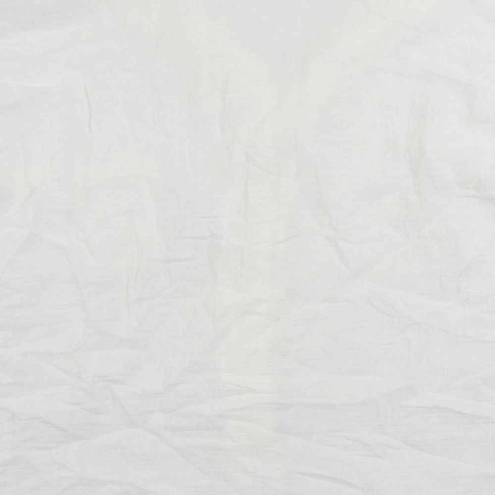 Marks and Spencer Womens White Camel Basic Button-Up Size 14 Collared