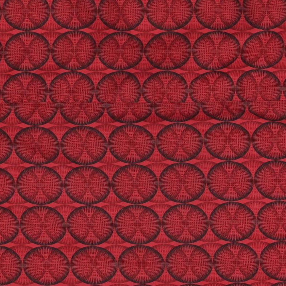 Quiksilver Mens Red Geometric Polyester Button-Up Size M Collared Button