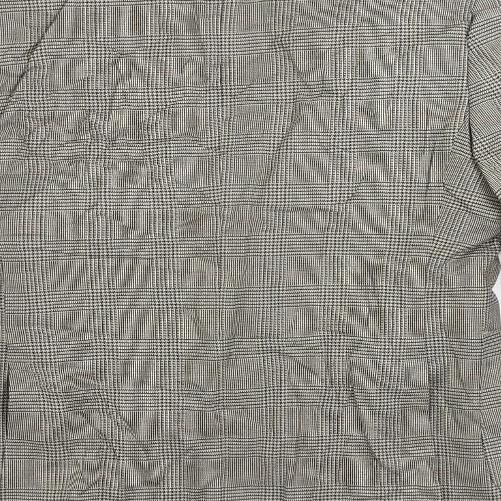 Marks and Spencer Mens Beige Plaid Polyester Jacket Suit Jacket Size 38 Regular
