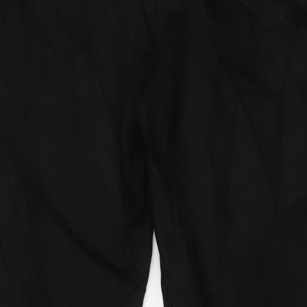 Marks and Spencer Mens Black Cotton Straight Jeans Size 46 in L31 in Regular Zip