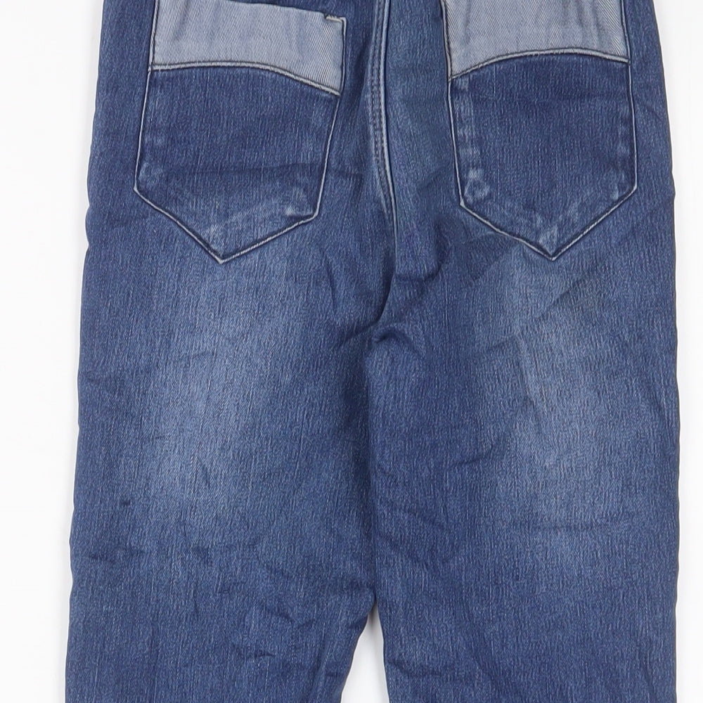 ABC Girls Blue Cotton Straight Jeans Size 7 Years Regular Drawstring