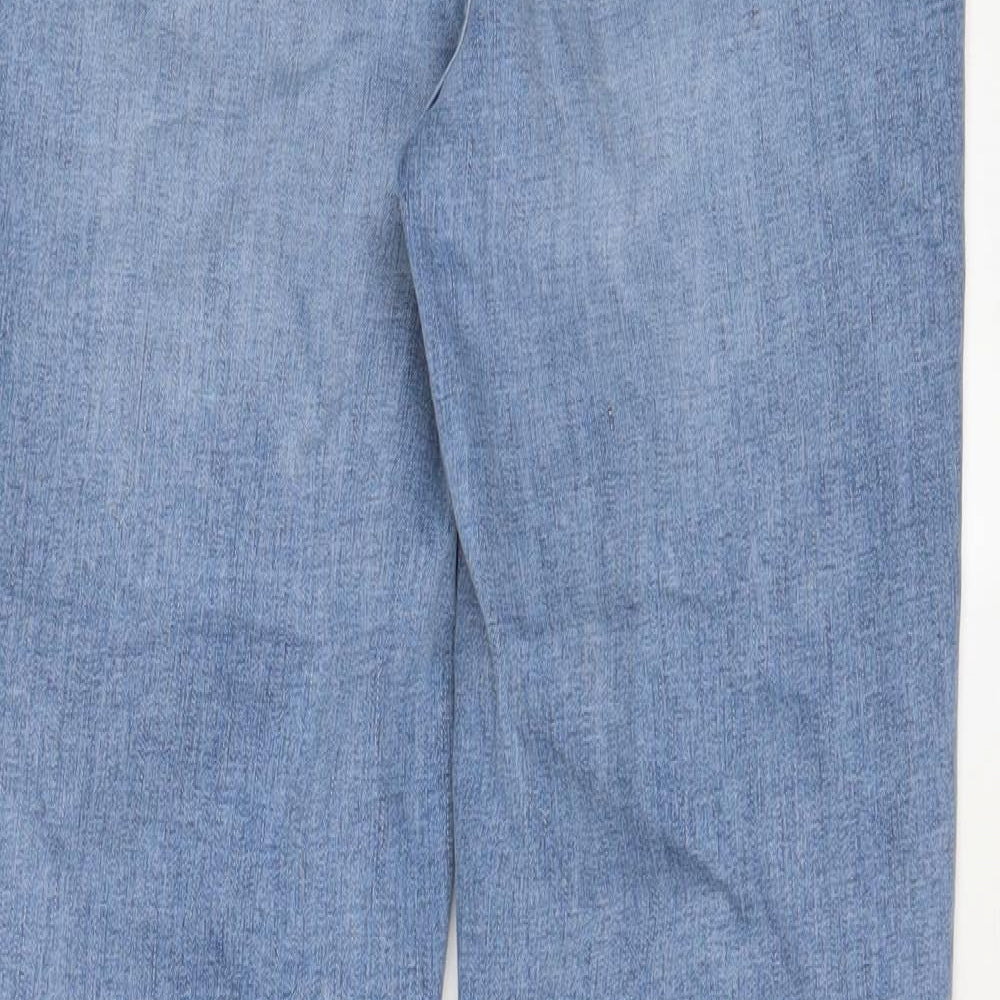 Marks and Spencer Womens Blue Cotton Skinny Jeans Size 12 L31 in Regular Zip