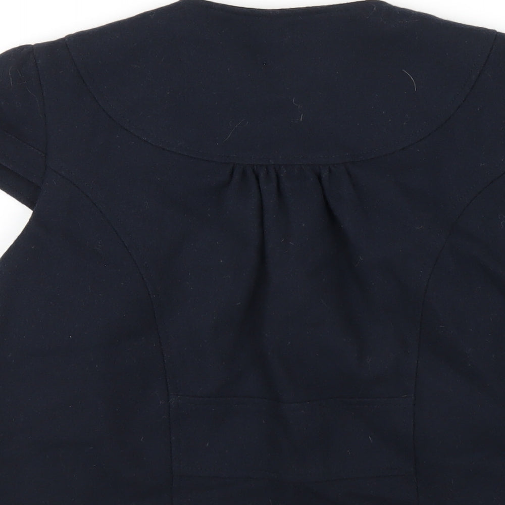 River Island Womens Blue Jacket Size 10 Hook & Eye - Beaded Neckline