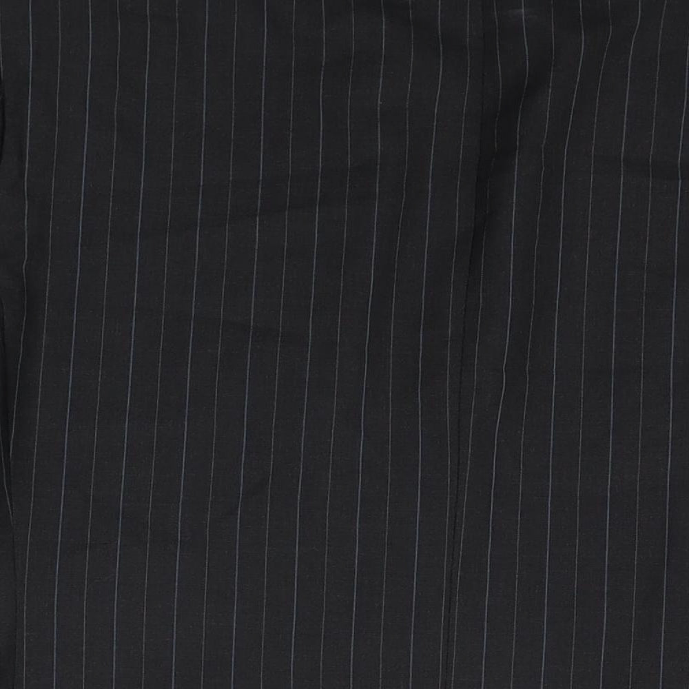 Marks and Spencer Mens Black Striped Wool Jacket Suit Jacket Size 42 Regular