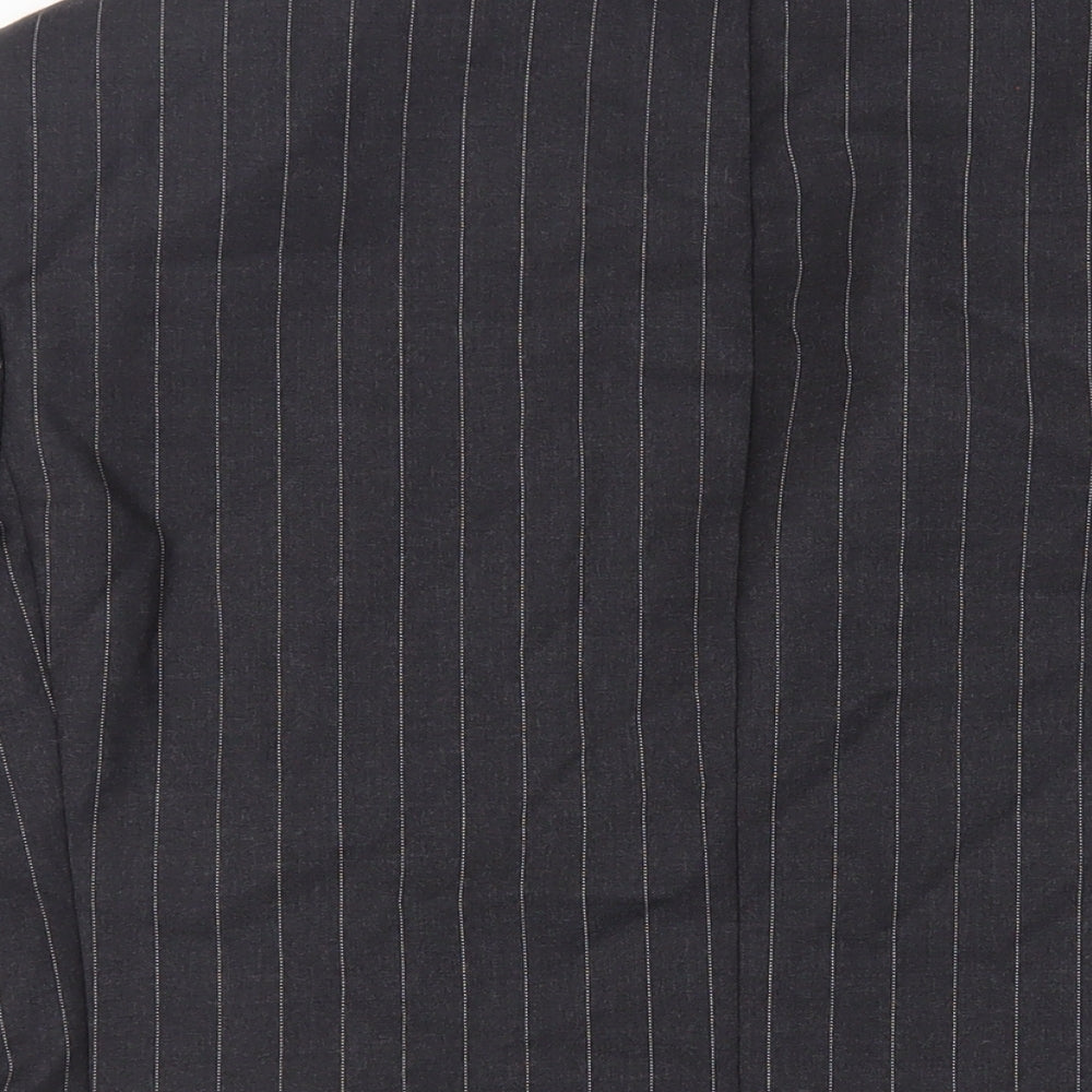 Alfred Brown Mens Black Striped Wool Jacket Suit Jacket Size 40 Regular
