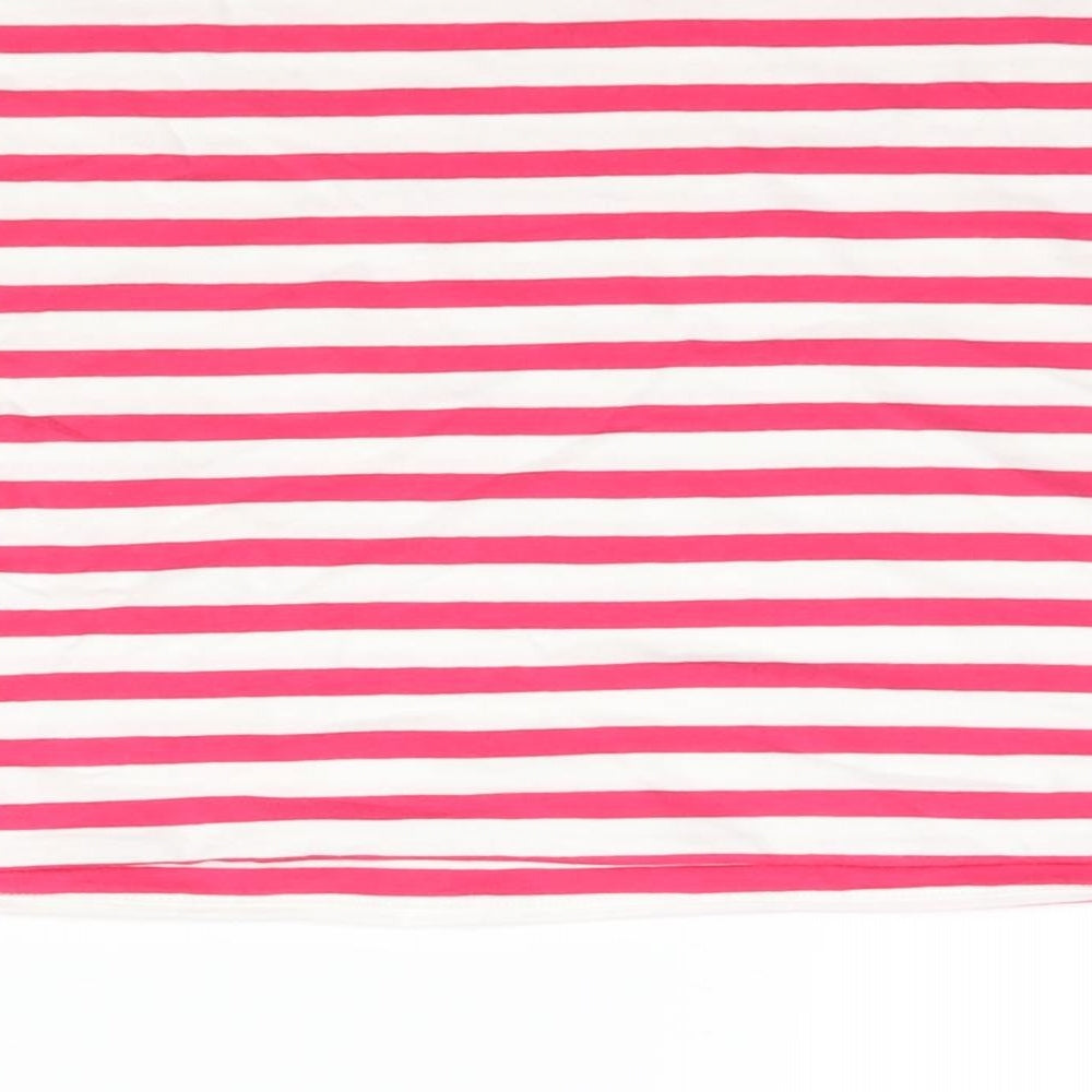 Marks and Spencer Womens Pink Striped Cotton Basic Blouse Size XL Square Neck - Bandeau