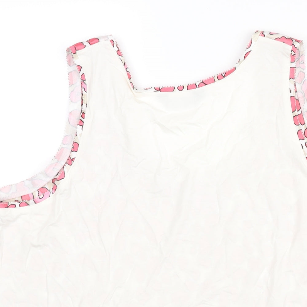 Marks and Spencer Womens Pink Polyester Camisole Blouse Size 14 Scoop Neck - Leopard Print