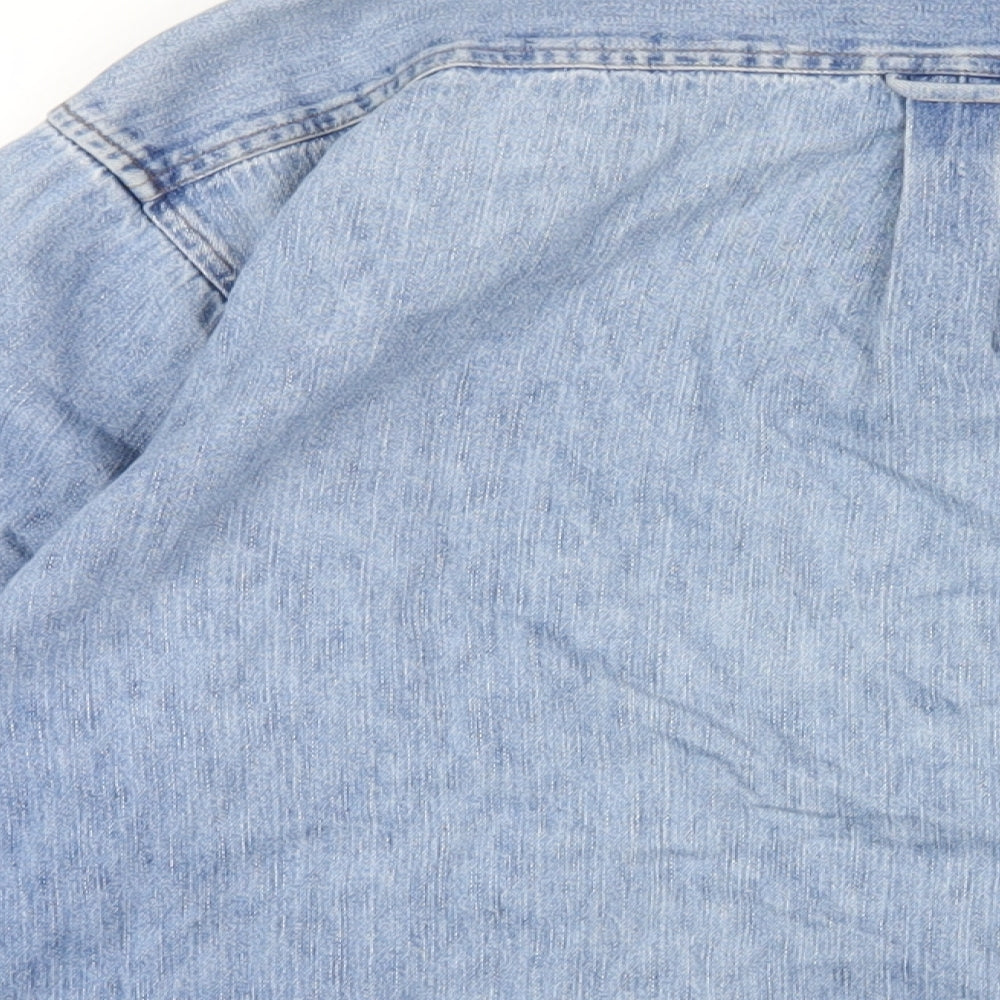 Hawkshead Mens Blue Cotton Button-Up Size M Collared Button