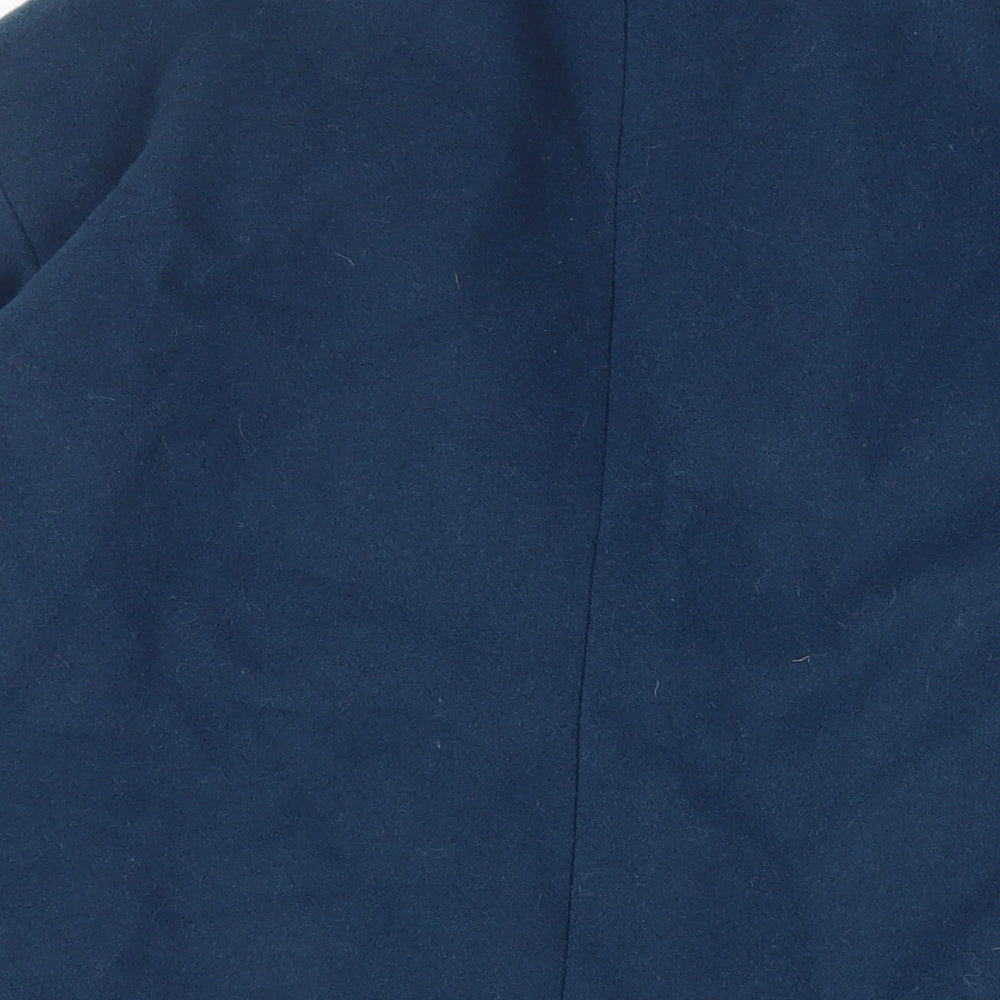 Marvin Browne Womens Blue Pea Coat Coat Size L Button