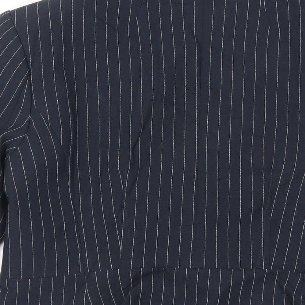 Marks and Spencer Womens Blue Striped Jacket Blazer Size 10 Button