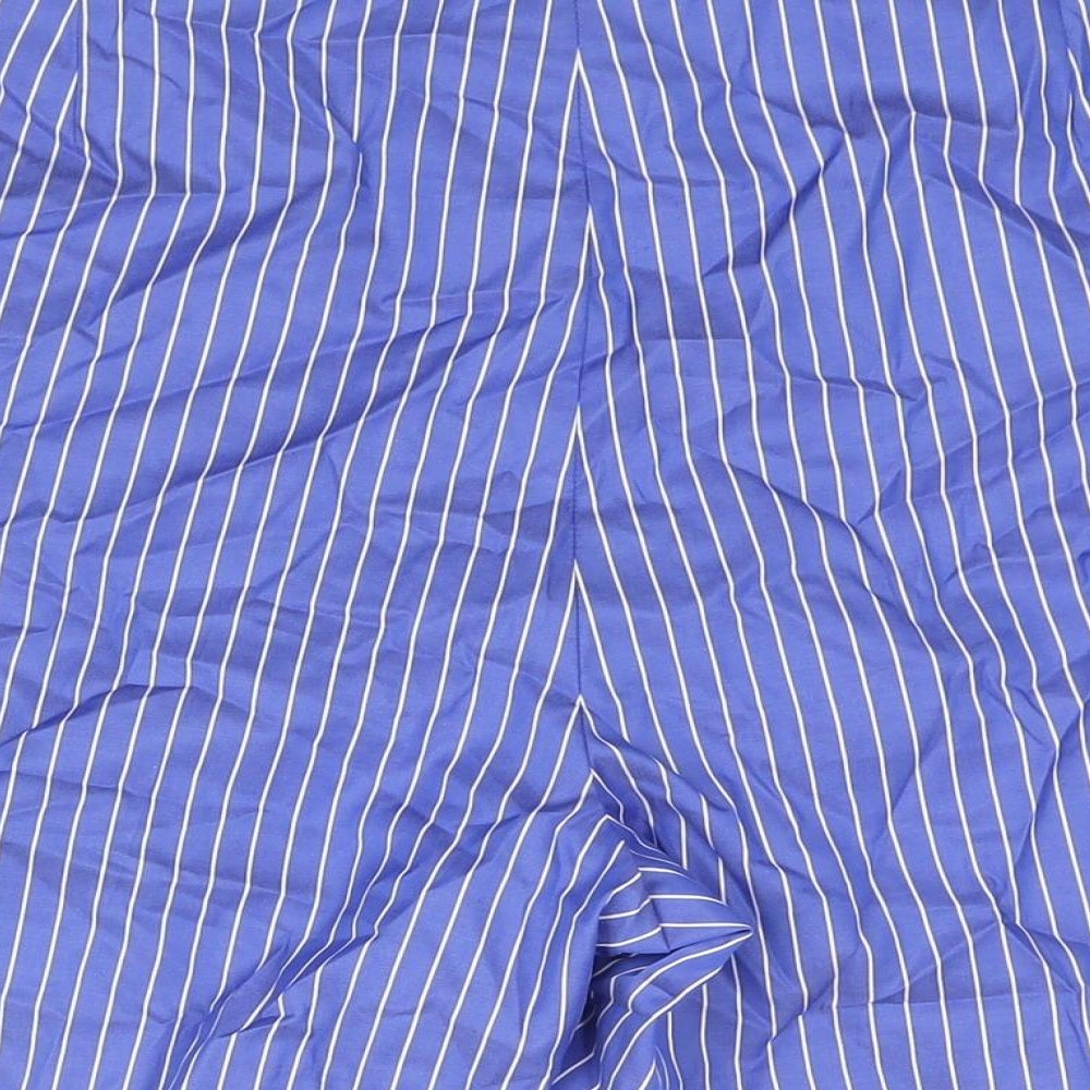 Autograph Womens Blue Striped Cotton Basic Shorts Size 22 L6 in Regular Zip
