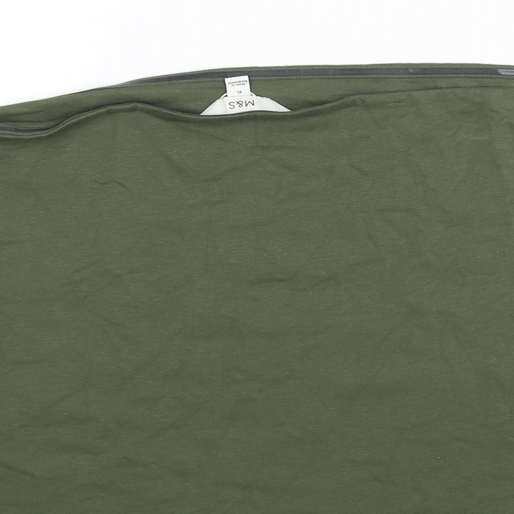 Marks and Spencer Womens Green Cotton Basic Blouse Size XL Square Neck - Bandeau