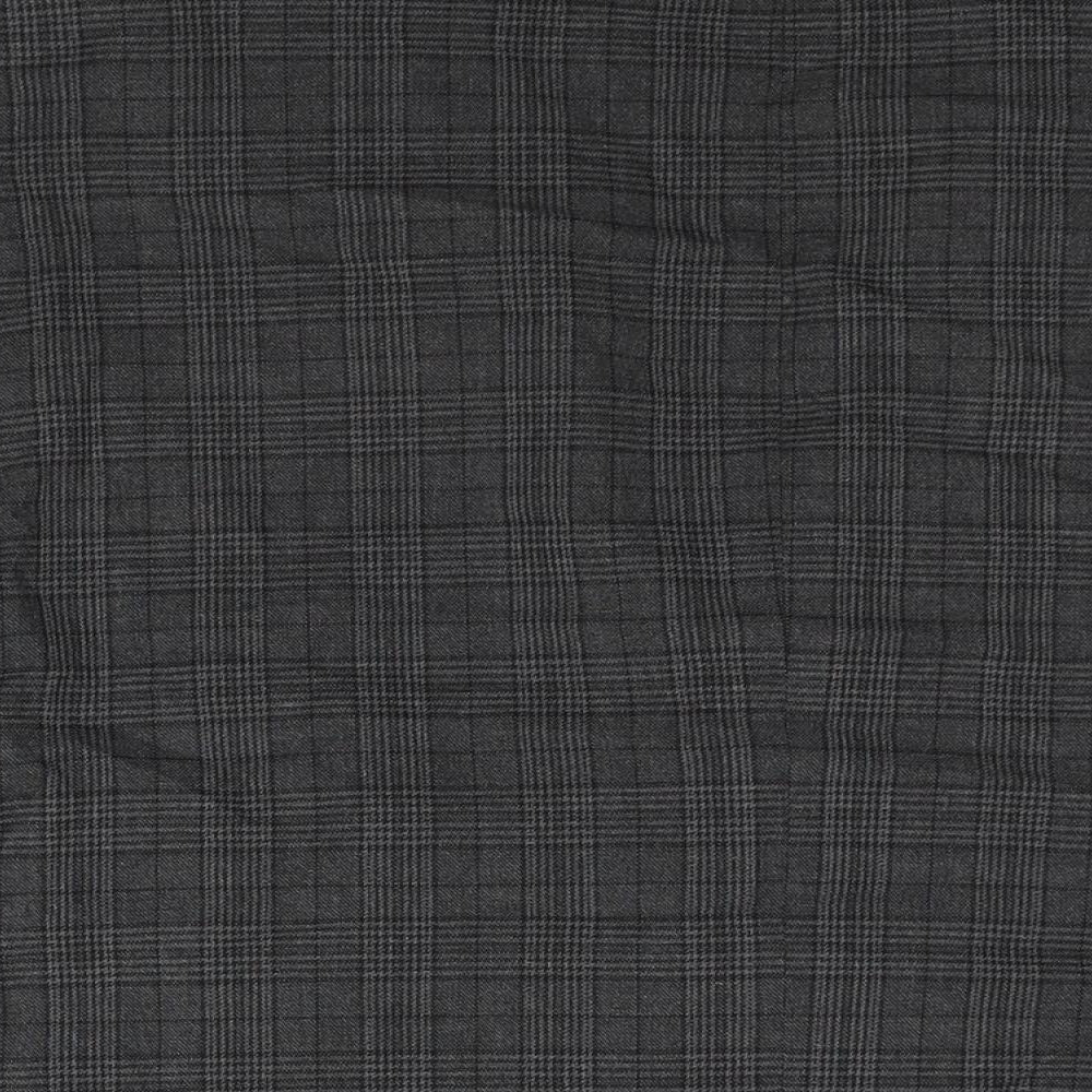Marks and Spencer Mens Grey Check Polyester Jacket Suit Jacket Size 46 Regular - Unlined
