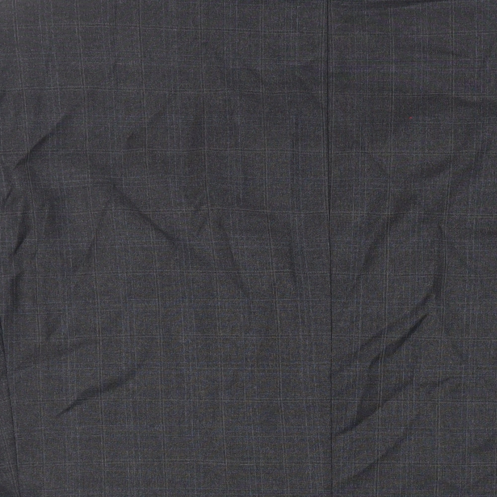 Marks and Spencer Mens Grey Plaid Wool Jacket Suit Jacket Size 46 Regular