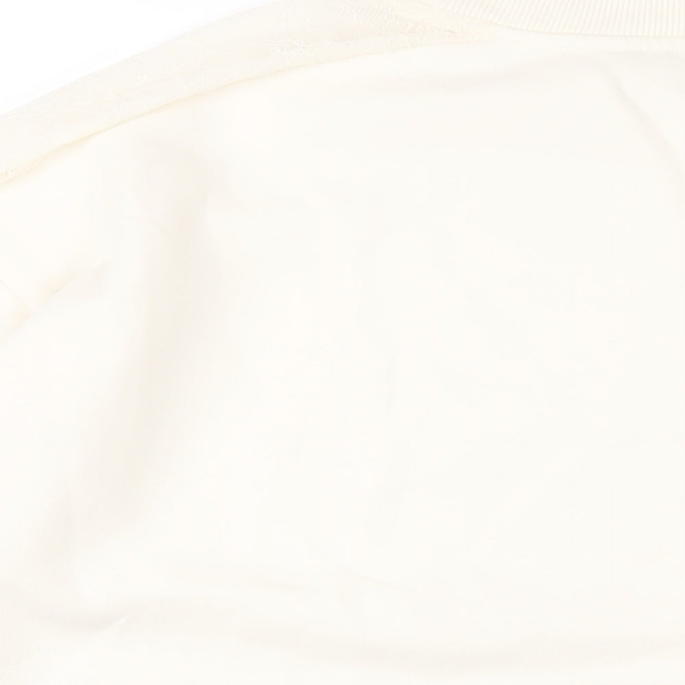 Marks and Spencer Womens Ivory Cotton Pullover Sweatshirt Size 18 Pullover - Lace Detail