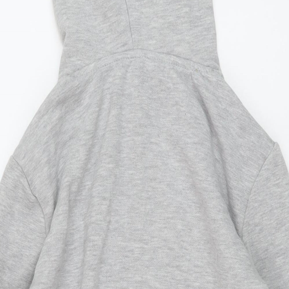 New Look Womens Grey Polyester Full Zip Hoodie Size 10 Zip