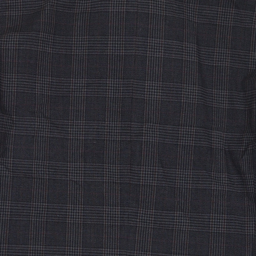 Marks and Spencer Mens Grey Plaid Jacket Coat Size M Button - Pockets