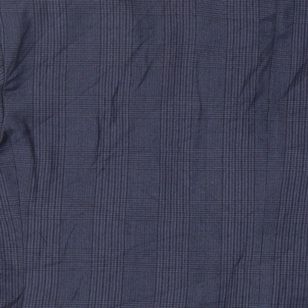 Marks and Spencer Mens Blue Plaid Wool Jacket Suit Jacket Size 46 Regular