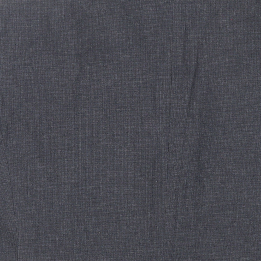 Marks and Spencer Mens Blue Plaid Polyester Jacket Suit Jacket Size 42 Regular