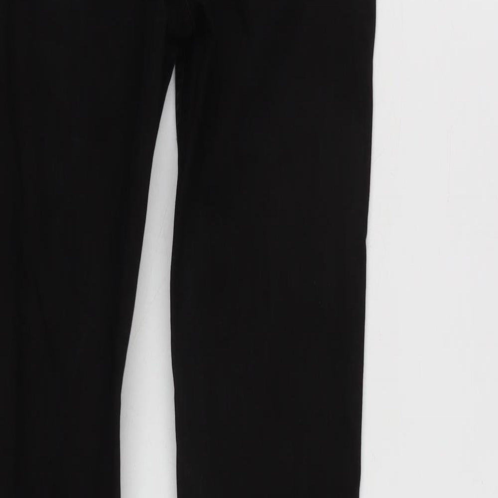 H&M Womens Black Cotton Blend Tapered Jeans Size 6 L26.5 in Regular Zip - Raw Hem