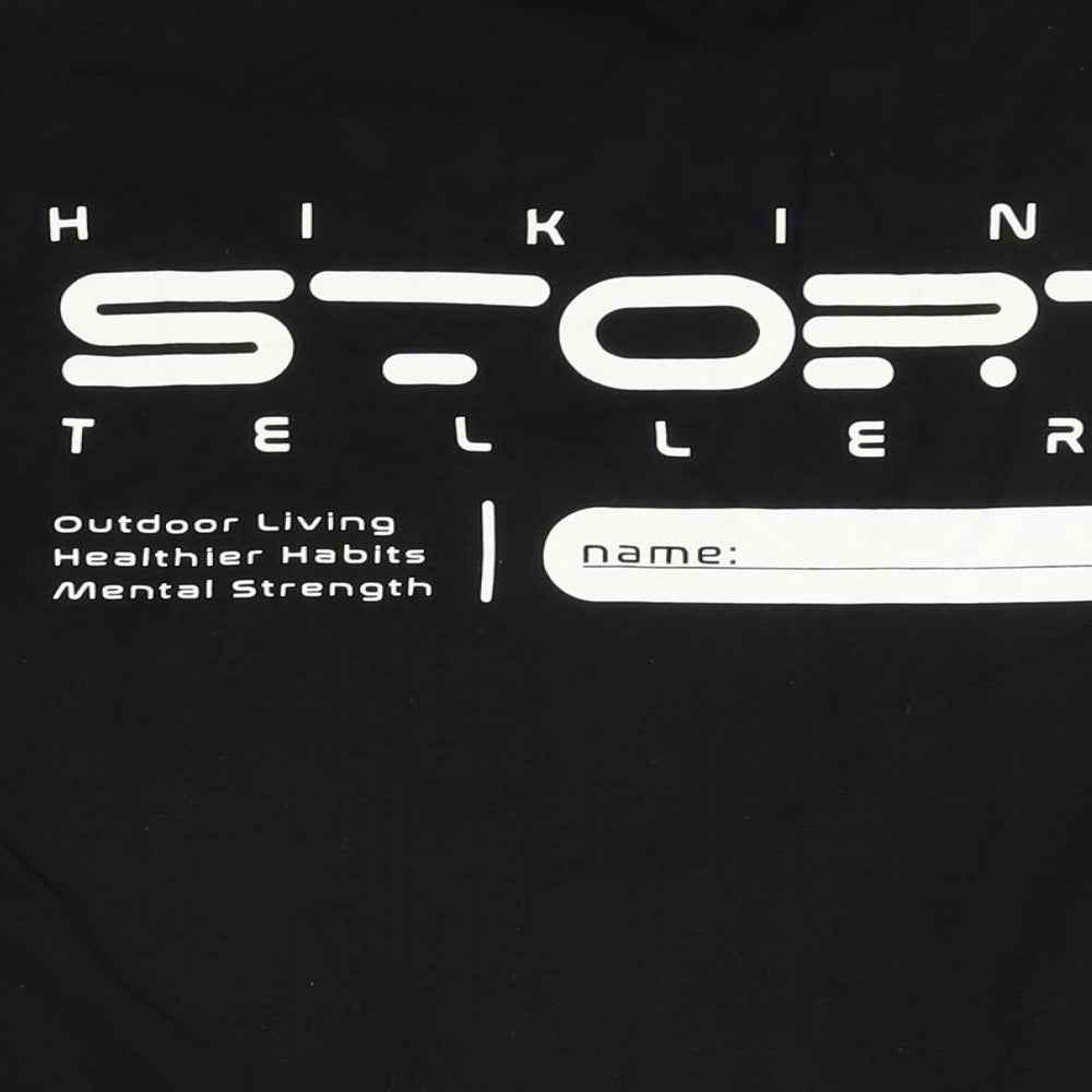 H&M Mens Black Cotton T-Shirt Size XL Round Neck