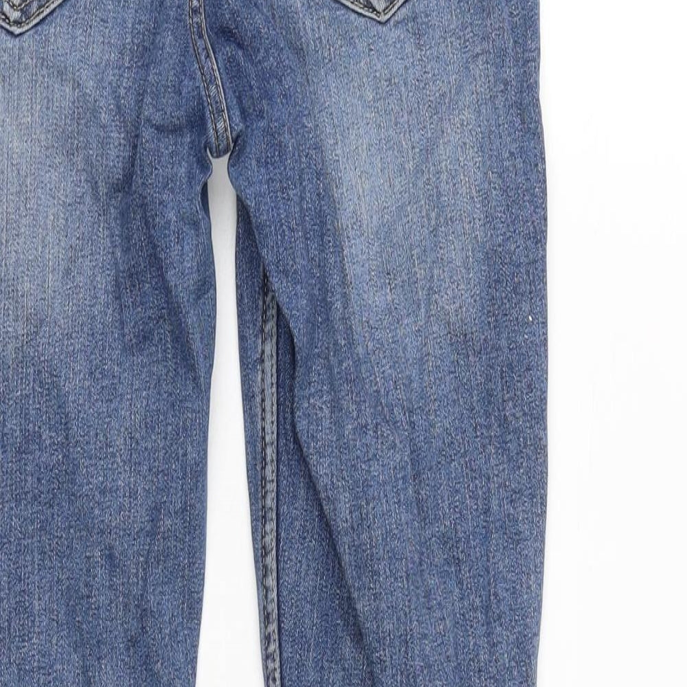 Marks and Spencer Womens Blue Cotton Blend Skinny Jeans Size 10 L26.5 in Regular Zip - Zipped ankle.