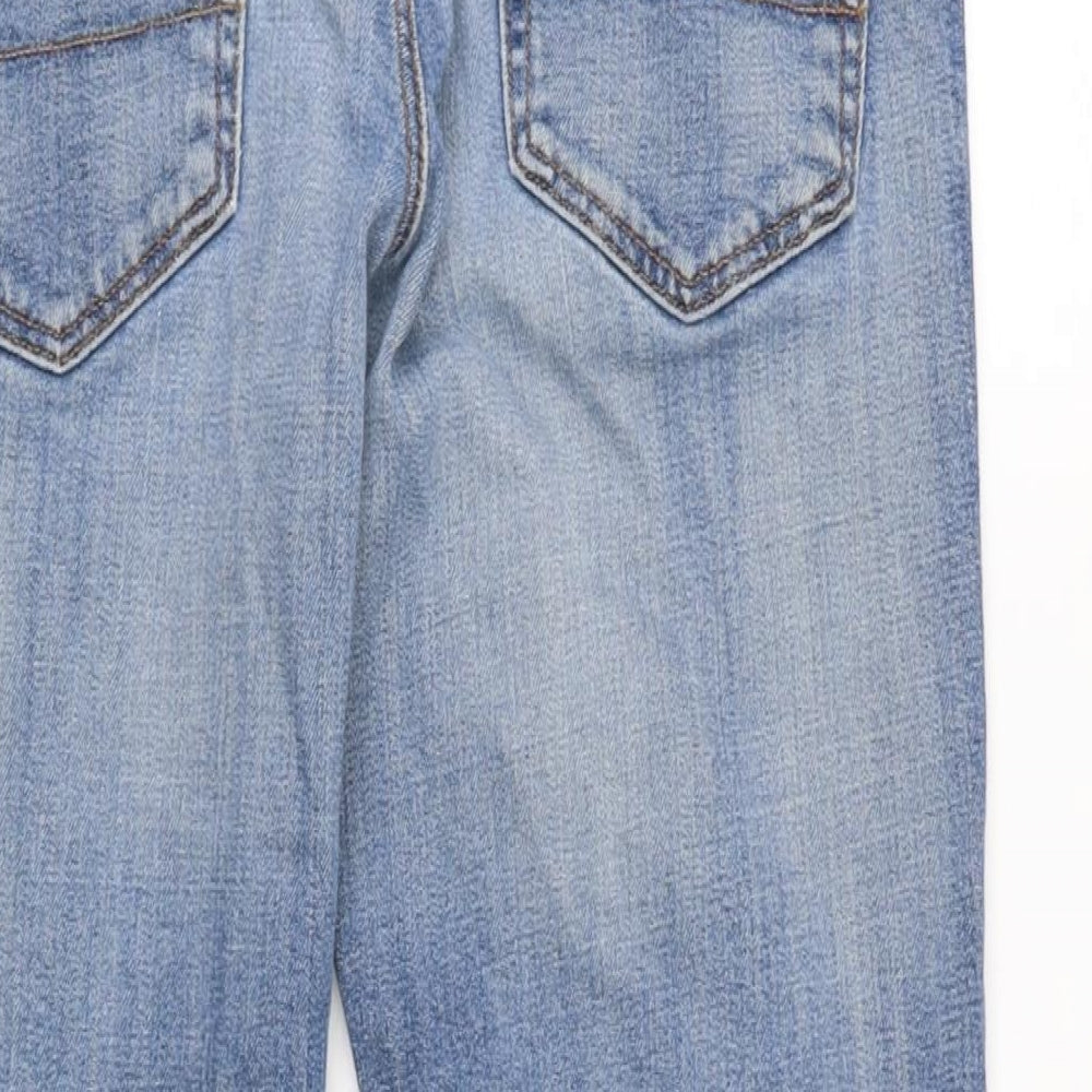 Premium Denim Mens Blue Cotton Blend Straight Jeans Size 32 in L30 in Regular Button