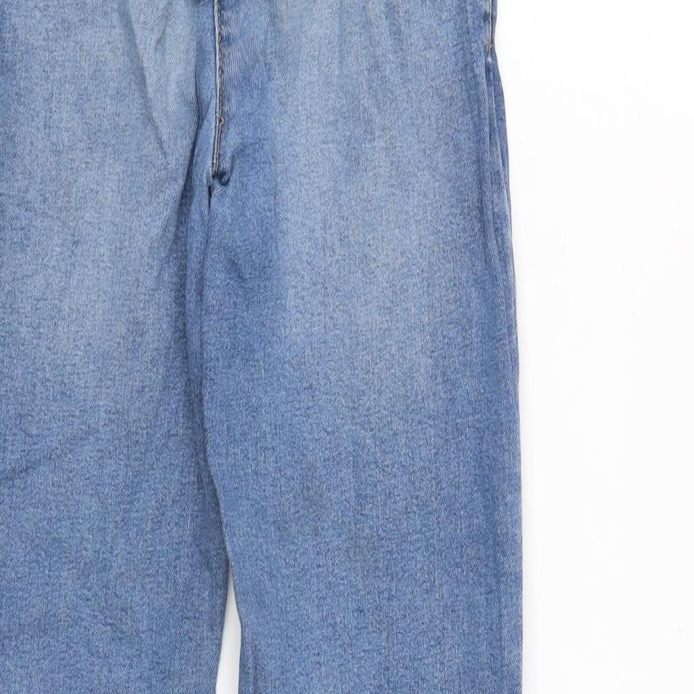 TU Girls Blue Cotton Straight Jeans Size 9 Years L21 in Regular Zip