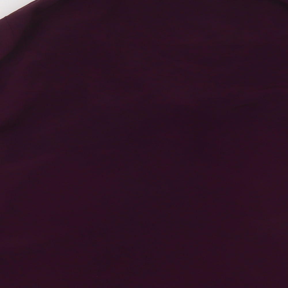 Wallis Womens Purple Polyester Basic Blouse Size 10 V-Neck