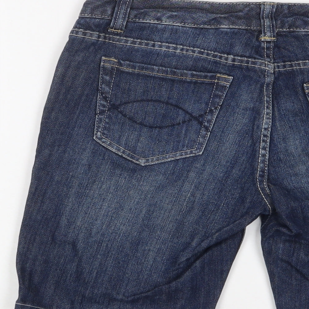 Just Jeans Womens Blue Cotton Basic Shorts Size 10 L9 in Regular Zip