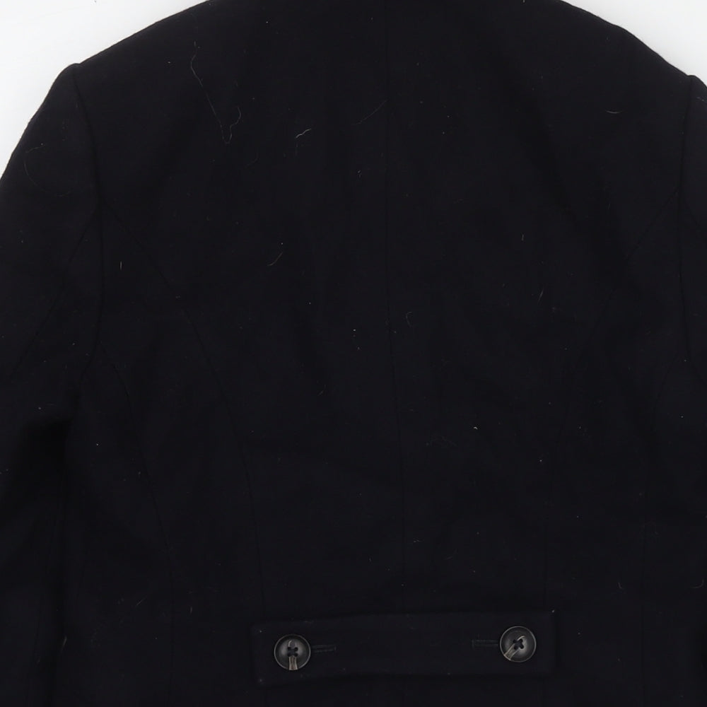 Jack Wills Womens Black Pea Coat Coat Size 8 Button
