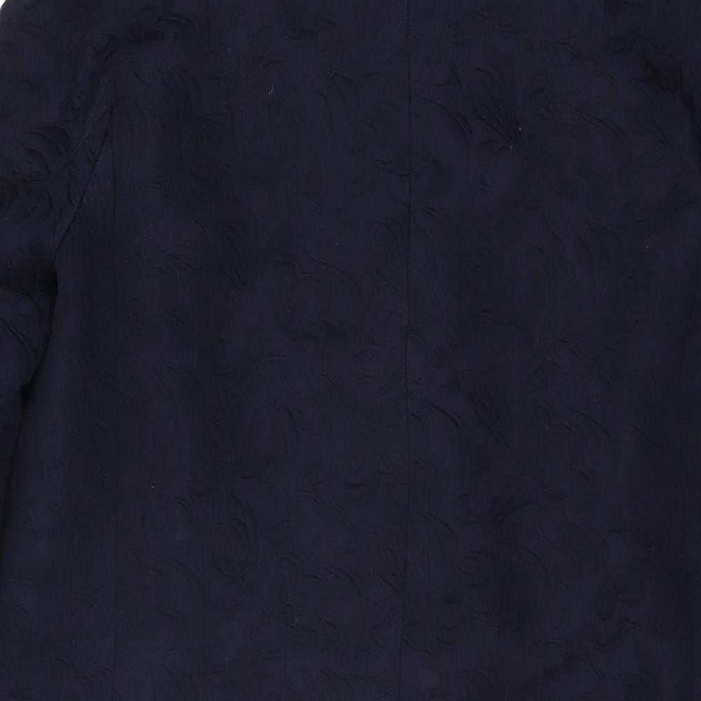 ASOS Womens Blue Floral Overcoat Coat Size 6 Snap