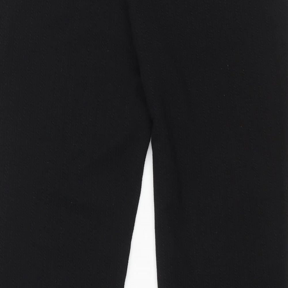 H&M Womens Black Polyester Trousers Size M L31 in Regular - Elasticated Waist