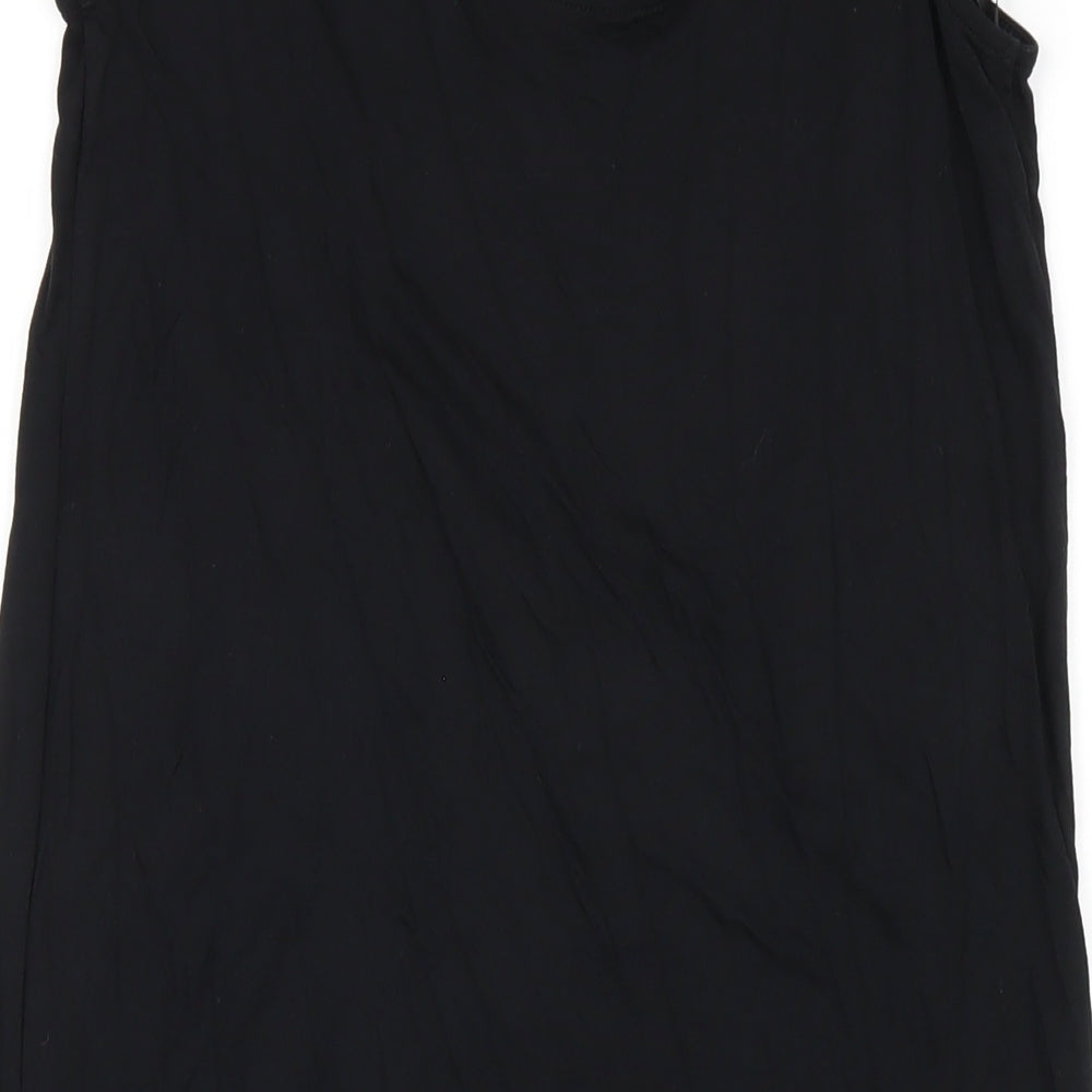 Marks and Spencer Womens Black Viscose Tank Dress Size S Scoop Neck Pullover