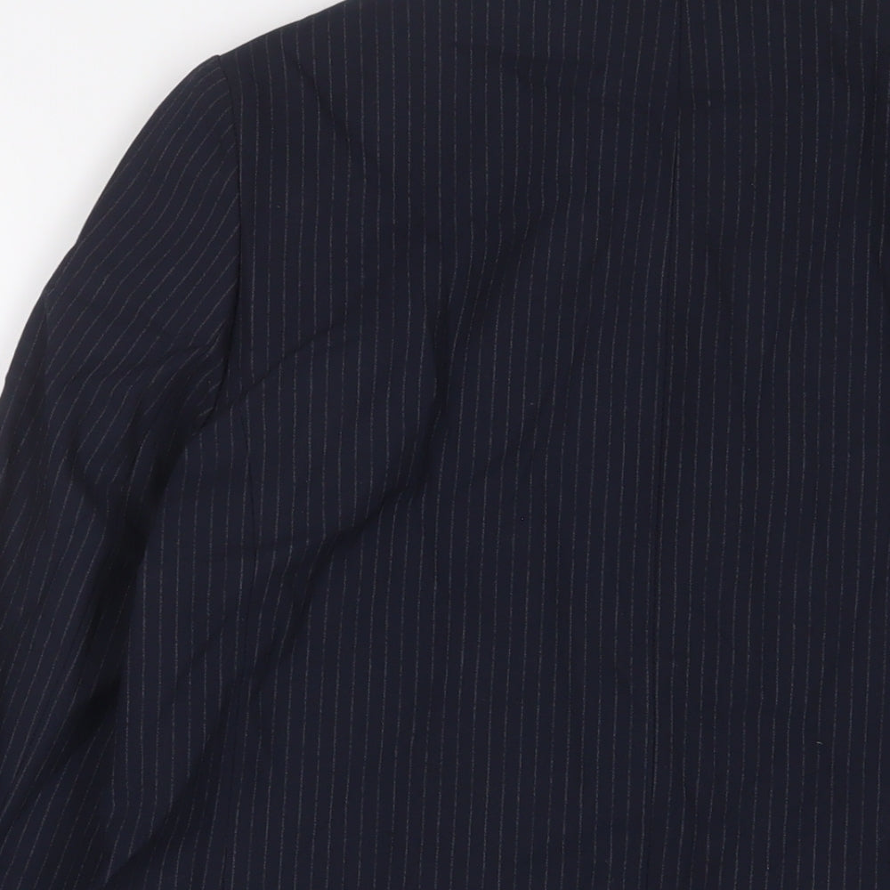 Marks and Spencer Womens Blue Striped Jacket Blazer Size 12 Button