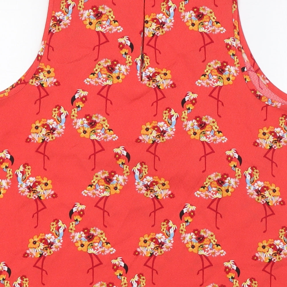 NEXT Womens Multicoloured Floral Polyester Camisole Tank Size 12 Round Neck - Flamingos